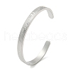 Boy Girl Stainless Steel Open Cuff Bangles for Women BJEW-G708-01C-P-1