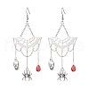 Alloy Glass Pendants Earrings EJEW-TA00425-1