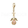 Angel Glass Pearl & Glass Seed Beaded Pendant Decorations HJEW-MZ00265-02-2