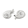 Brass Micro Pave Clear Cubic Zirconia Pendants KK-G447-09P-3