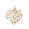 Brass Micro Pave Cubic Zirconia Pendants KK-R221-01G-02-1