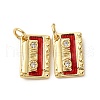 Brass with Cubic Zirconia and Enamel Charms KK-Q098-10G-1