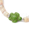 Synthetic Turquoise Beads and Natural Freshwater Shell Beads Stretch Bracelets BJEW-JB11873-3