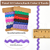 Gorgecraft 4 Cards 2 Styles  Polyester Wavy Fringe Trim Ribbon DIY-GF0009-48A-2
