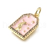 Brass Micro Pave Cubic Zirconia Pendants KK-S523-04G-2