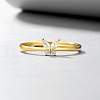 Elegant 925 Sterling Silver Pave Clear Cubic Zirconia Butterfly Adjustable Rings for Women's Valentine's Day Gift XQ3175-1