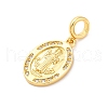Brass Clear Cubic Zirconia European Dangle Pendants KK-D325-28G-10-2