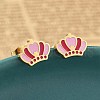 304 Stainless Steel Enamel Stud Earrings STAS-E502-01G-04-1