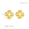 Classic Stainless Steel Imitation Pearl Flower Stud Earrings GL7726-6