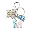 26Pcs Transparent Epoxy Resin & Transparent Acrylic & Faux Suede Tassel Keychain KEYC-JKC01202-13-2