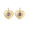 Brass Micro Pave Clear Cubic Zirconia Pendants KK-E068-VF325-2