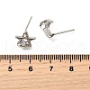 Brass Micro Pave Clear Cubic Zirconia Stud Earrings EJEW-M103-01P-5
