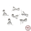 Anti-Tarnish Rhodium Plated 925 Sterling Silver Ice Pick Pinch Bails STER-Z001-018P-4