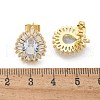 Brass Micro Pave Clear Cubic Zirconia Stud Earrings EJEW-C139-03G-5