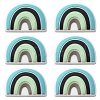 6Pcs Food Grade Eco-Friendly Silicone Focal Beads SIL-YW0001-04B-1