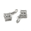 Rack Plating Brass Micro Pave Clear Cubic Zirconia Ice Pick Pinch Bails KK-K340-32P-2