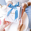 Marble Print Paper Candy Box with Cornflower Blue Polyester Ribbon CON-WH0106-06-7