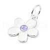 925 Sterling Silver Enamel Smiling Face Flower Charms STER-M119-06C-S-2