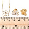 Flower 304 Stainless Steel Pendant Necklaces & Stud Earrings Sets for Women SJEW-B020-02G-5