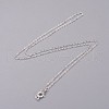 Brass Cable Chain Necklaces SW028-05-S-2