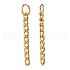 304 Stainless Steel Curb Chain Dangle Huggie Hoop Earrings EJEW-JE04730-01-2