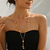 Alloy Hollow Round Beads Tassel Earrings & Necklaces Sets for Women DR9458-3