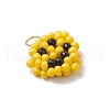 Glass Seed Beaded Smiling Face Charms PALLOY-MZ00635-3