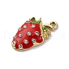 Strawberry Alloy Pendants PALLOY-S051-05G-2