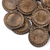 Wooden Pendant Cabochon Settings WOOD-S044-25-2