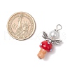 Handmade Lampwork Beads with Glass Pearl Round Bead Pendants PALLOY-MZ00696-3