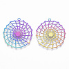 Ion Plating(IP) 201 Stainless Steel Filigree Pendants X-STAS-T057-20-2
