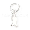 925 Sterling Silver Fish Charms with Jump Rings and 925 Stamp STER-R013-03S-1