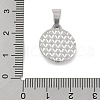 304 Stainless Steel Rhinestone Pendants STAS-D112-12P-01-3
