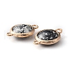 Resin Imitation Opal Connector Charms RESI-WH0021-55B-2