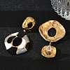 304 Stainless Steel Enamel Dangle Stud Earrings for Women EJEW-F353-01G-02-3
