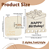 Happy Birthday Laser Cut Wooden Money Holder Display Stands AJEW-FG0004-31-2