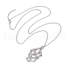 Crystal Stone Cage Pendant Necklaces NJEW-JN04758-04-1