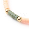 Handmade Polymer Clay Heishi Beaded Stretch Bracelets BJEW-JB06142-02-3