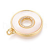 Brass Micro Pave Clear Cubic Zirconia Pendants KK-N268-42G-2
