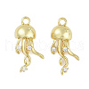 Rack Plating Brass Micro Pave Cubic Zirconia Pendants KK-C082-10G-1
