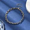 304 Stainless Steel Dapped Chains Bracelets for Men & Women BJEW-D042-26P-3
