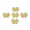 Brass Micro Pave Cubic Zirconia Connector Charms KK-E068-VB406-4
