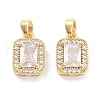 Brass with Clear Cubic Zirconia Charms KK-P271-25G-1
