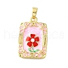 Brass Enamel Pendants KK-Z102-22G-2