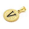 Ion Plating(IP) 304 Stainless Steel Enamel Pendants STAS-R231-19V-G-2