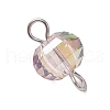 304 Stainless Steel Open Jump Rings and Glass Beads Connector Charms PALLOY-JF03598-02-4