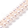 UV Plating Pearlized Glass Pearl Beads Strands GLAA-F128-01A-T02-1