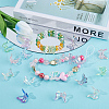SUNNYCLUE 50Pcs 10 Colors UV Plating Rainbow Iridescent Transparent Acrylic Beads TACR-SC0001-30-4