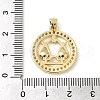 Rack Plating Brass Micro Pave Cubic Zirconia Pendants KK-P241-01G-3