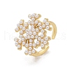 Brass Open Cuff Rings for Women RJEW-M064-01G-4
